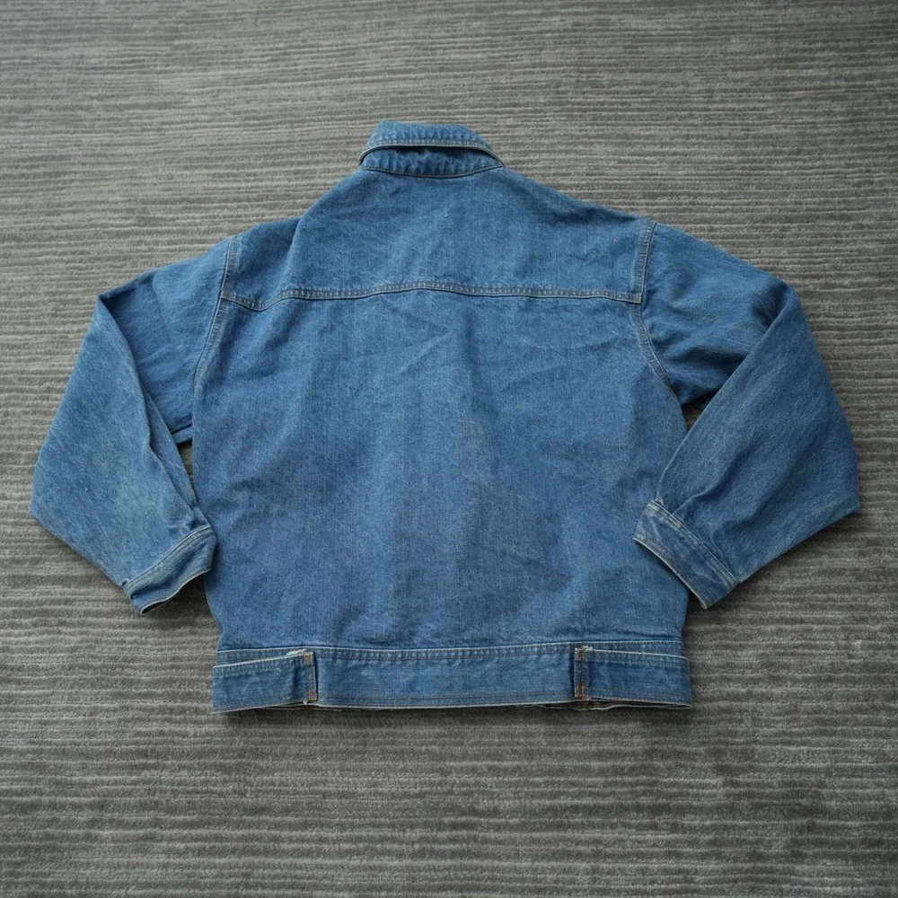On The Verge Denim Jacket Women Vintage‎ Stars Hearts Pockets Blue Jean XL